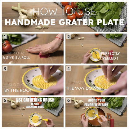 Premium Ceramic Garlic Grater Bowl